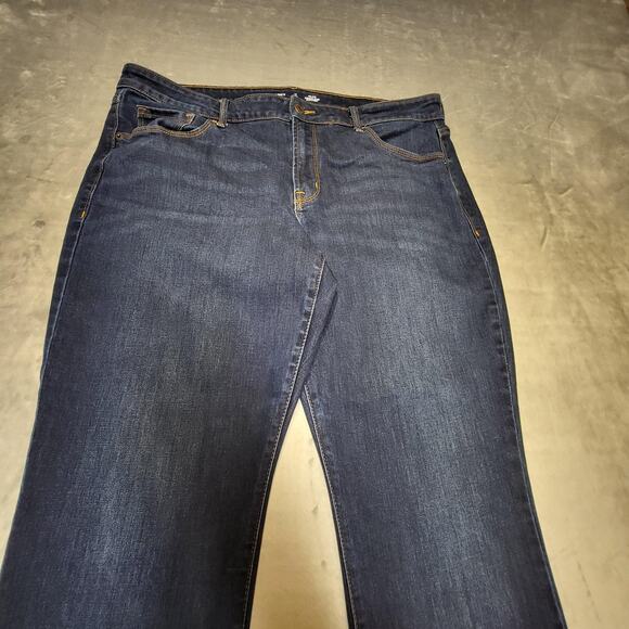 Old Navy Jeans Womens 16 Long Blue Mid-Rise Power Slim Straight Stretch Denim - Picture 2 of 10